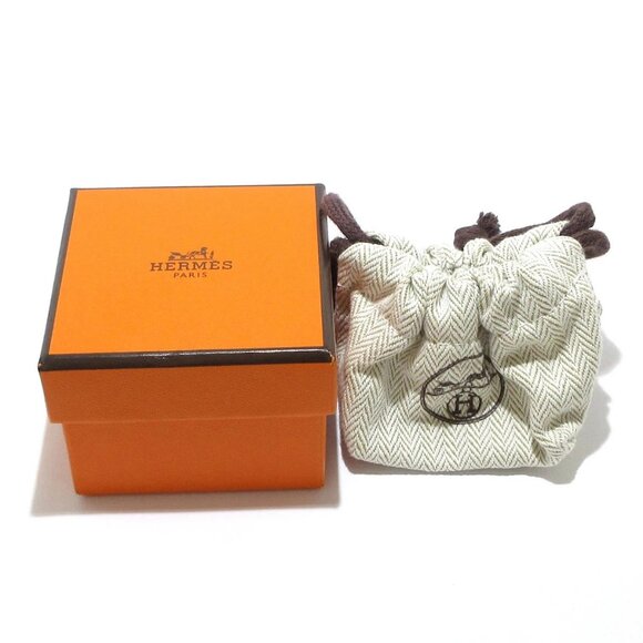 Auth HERMES Oramping PM - Silver Black Hardware Leather Ring #6 - Picture 7 of 7